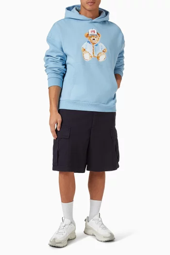 Watercolour Teddy Hoodie in Cotton-fleece