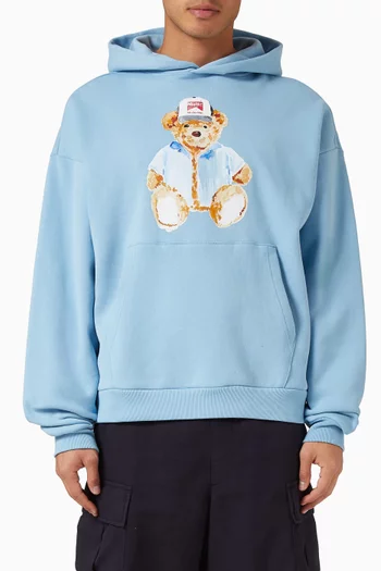 Watercolour Teddy Hoodie in Cotton-fleece