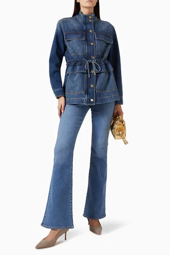 Beverly Off-Duty Skinny-Flare Jeans in Denim