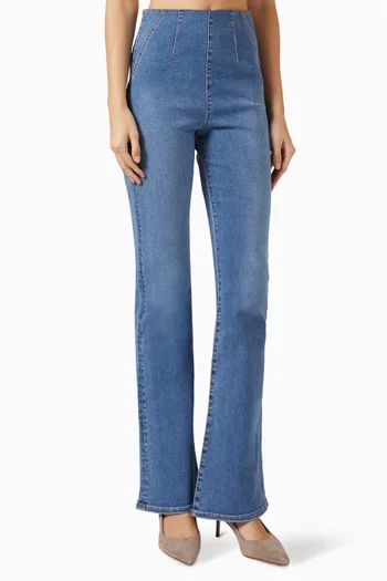 Beverly Off-Duty Skinny-Flare Jeans in Denim