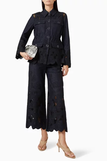 Osborne Wide-Leg Pant in Cotton Chambray