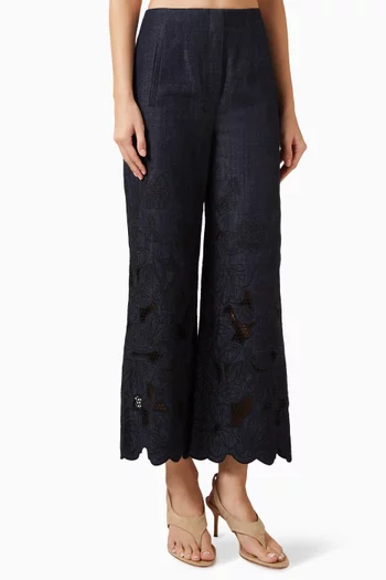 Osborne Wide-Leg Pant in Cotton Chambray