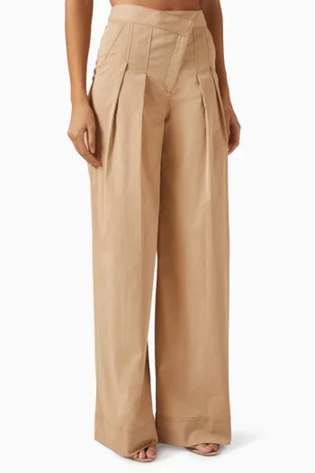 Heron Cross-over Pants in Cotton Blend