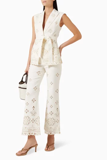 Townes Belted Vest in Cotton Blend