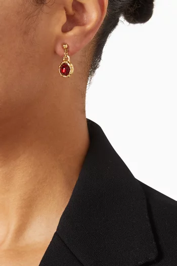 1990s Vintage Ruby Red Earrings