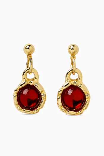 1990s Vintage Ruby Red Earrings