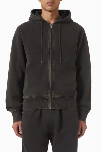 Slim Zip Up Hoodie in Cotton