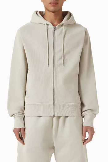 Slim Zip Up Hoodie in Cotton