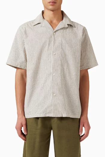 Lukas Stripe Shirt in Cotton Blend