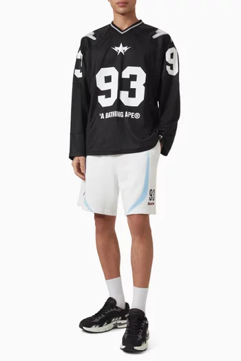 Heavy Wash Hand Draw Football Logo Sweat Shorts in Cotton-blend