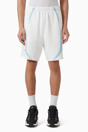 Heavy Wash Hand Draw Football Logo Sweat Shorts in Cotton-blend