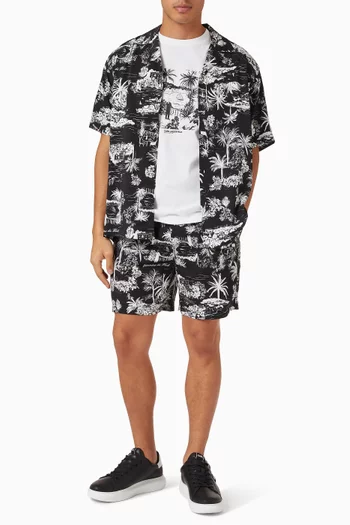 Vacances Printed Shorts in Rayon-blend