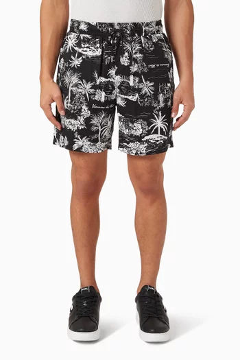 Vacances Printed Shorts in Rayon-blend