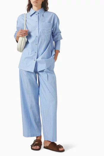 Autograph Striped Pants in Poplin