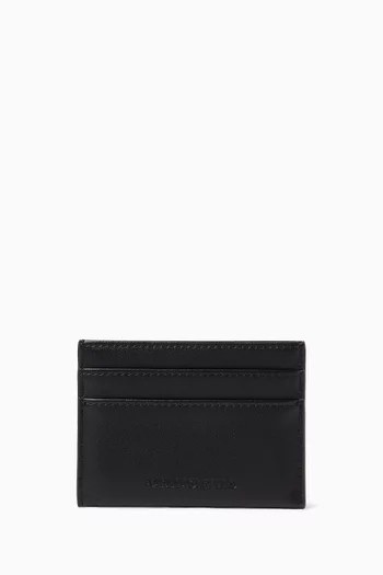 Monogram-patch Cardholder in Faux Leather