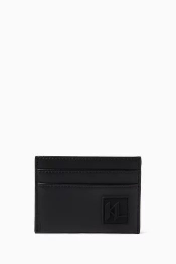 Monogram-patch Cardholder in Faux Leather