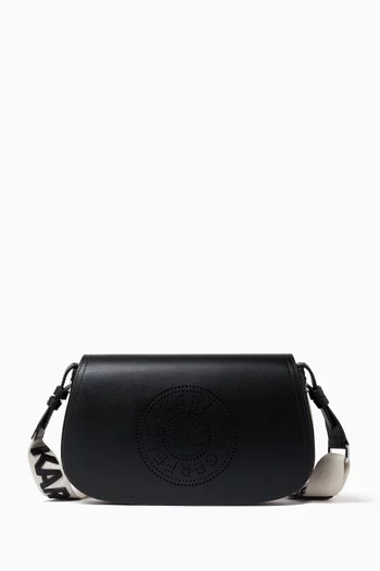 K/Circle Saddle Crossbody Bag in Leather