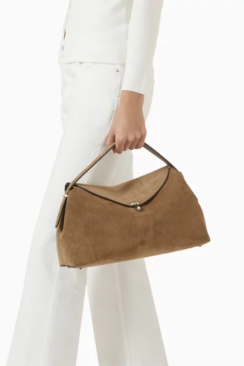 T-Lock Top Handle Bag in Suede