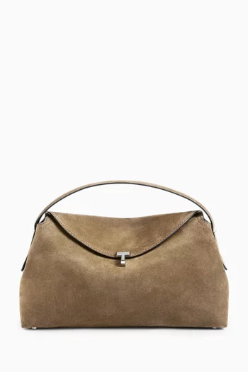 T-Lock Top Handle Bag in Suede