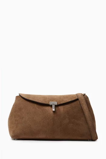 T-lock Clutch in Suede