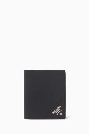 Logo Wallet in Saffiano Leather