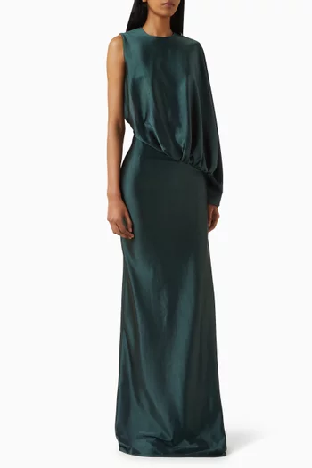 Linger Asymmetrical Gown in Satin