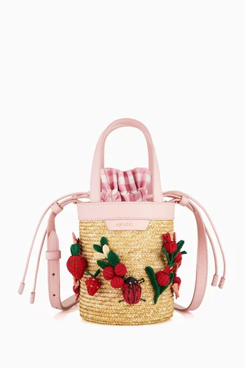 Mini Botanica Bucket Bag in Raffia