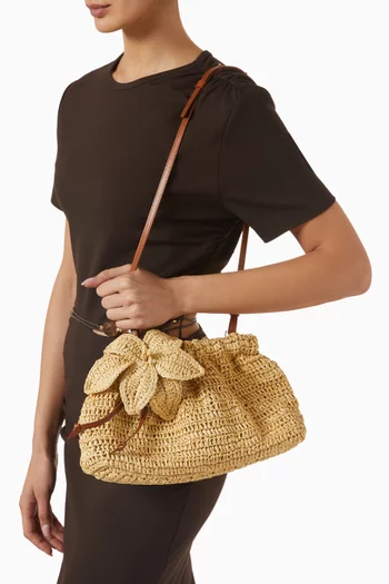 Small Calypso Clutch in Raffia
