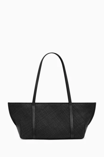 Slim Bateau Tote Bag in Woven Leather