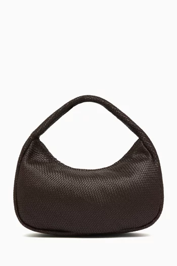 Large Woven Bon Bon Shoulder Bag in Woven Leather