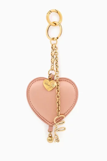 Symbols Heart Bag Charm in Satin