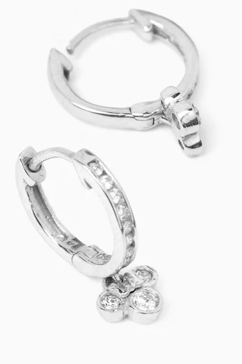 Bow & Circles Diamond Earrings in 18kt White Gold