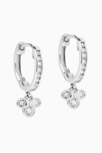 Bow & Circles Diamond Earrings in 18kt White Gold
