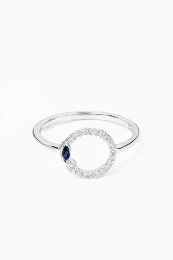Open Circle Diamond Ring in 18kt White Gold