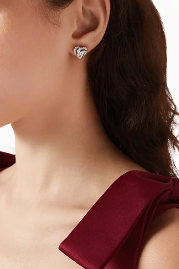 Heart of Threads Diamond Stud Earrings in 18kt White Gold