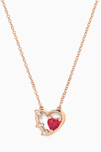Heart Diamond Necklace in 18kt Rose Gold