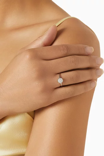 Flower Cluster Diamond Ring in 18kt White Gold