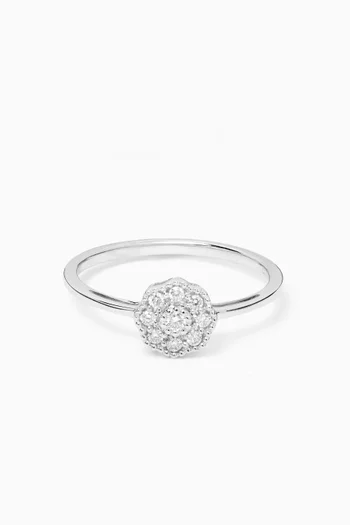 Flower Cluster Diamond Ring in 18kt White Gold