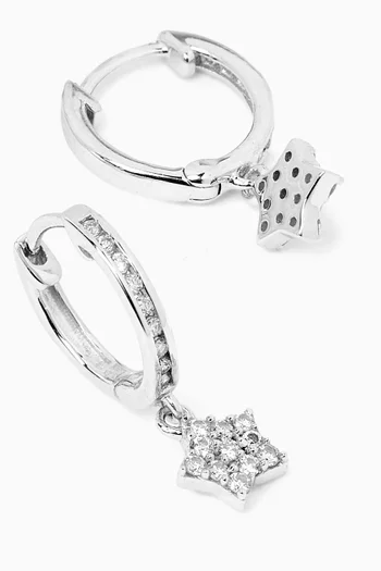 Star Diamond Earrings in 18kt White Gold