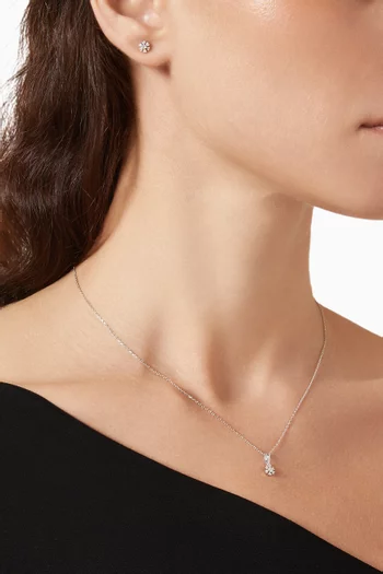 Dandelion Flower Diamond Necklace in 18kt White Gold