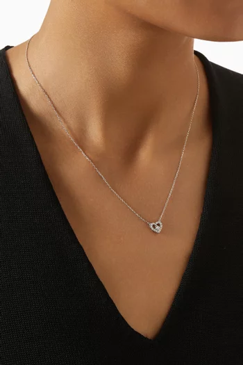 Open Heart Diamond Necklace in 18kt White Gold