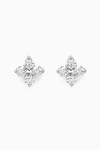 Houstonia Rosea Diamond Stud Earrings in 18kt White Gold