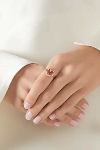 Heart Diamond Ring in 18kt Rose Gold