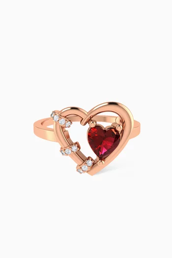 Heart Diamond Ring in 18kt Rose Gold