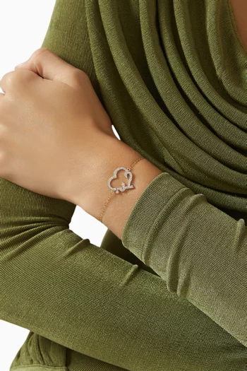 Love Diamond Chain Bracelet in 18kt Yellow Gold
