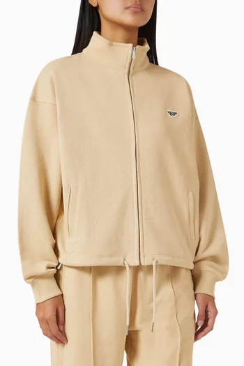 Drawcord Zip Sweatshirt in Organic Cotton