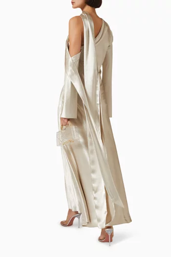 Callands Asymmetric Dress in Satin