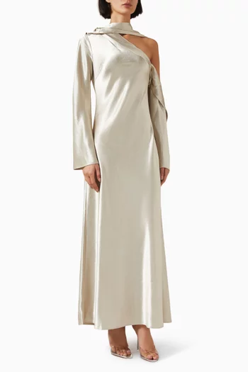 Callands Asymmetric Dress in Satin