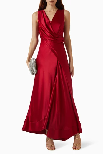 Eastoncroft Draped Dress in Satin