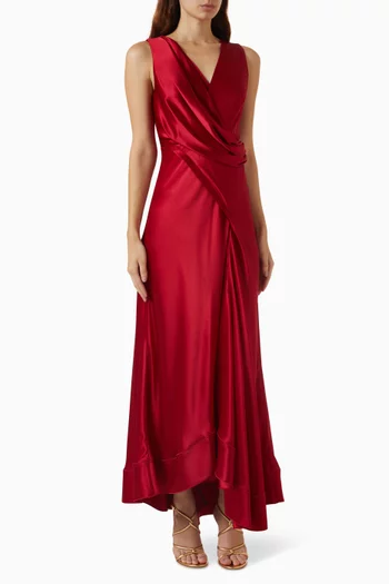 Eastoncroft Draped Dress in Satin